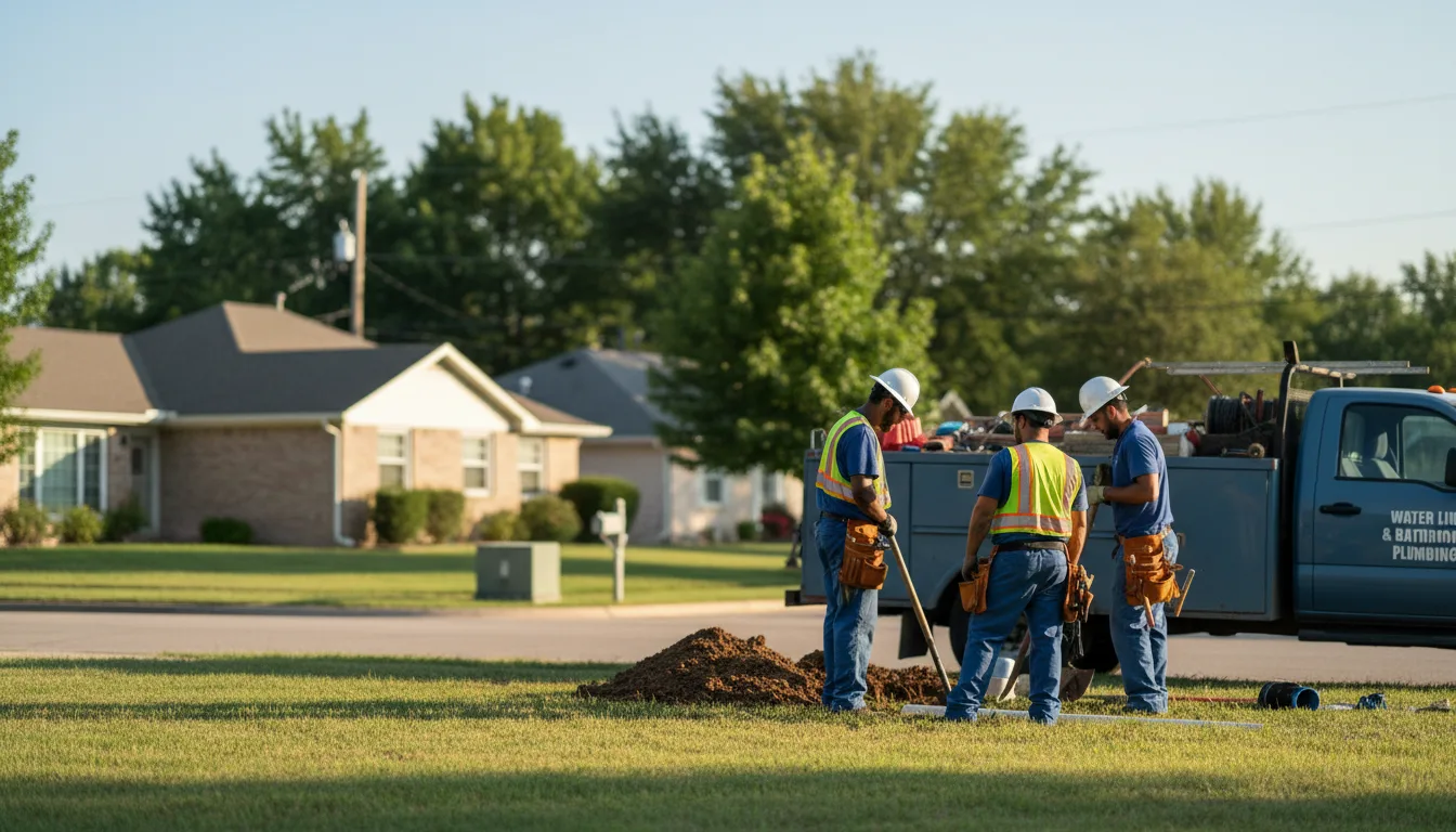 Residential water line and bathroom plumbing service in Switz City, IN